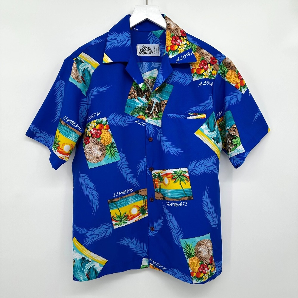 Vintage Hilo Hattie Hawaiian Shirt Mens‎ Size M L Beachy Coastal Resort Island